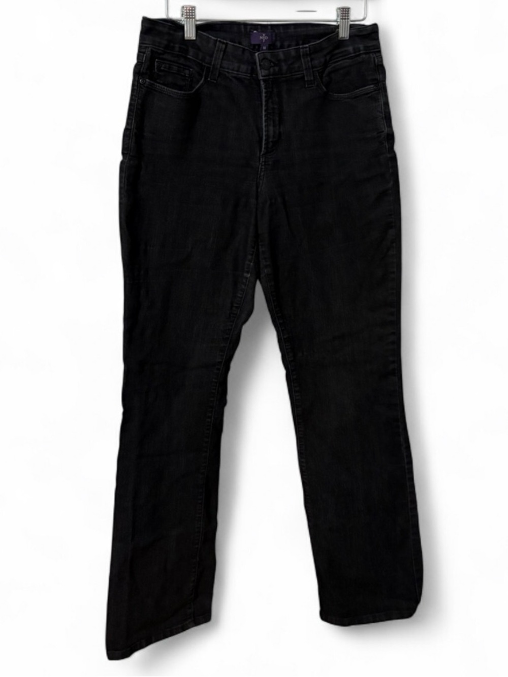 NYDJ Size 10 Washed Black Bootcut Jeans Lift Tuck Stretch Denim